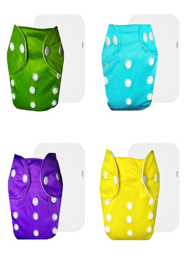 Dumbledo Lite Cloth Diaper with Cotton Insert (Pack of 4) | Snug Fit | Reusable & Washable | Quick Dry | Perfect for Indian Summers | 3 Months - 2 Years | Unisex Baby - Image 1