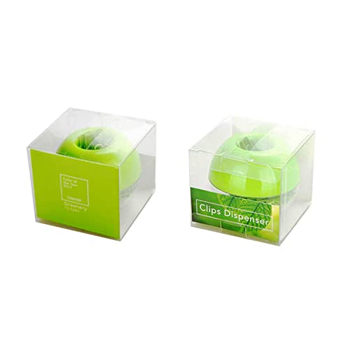 Supfoxer Lime Green Magnetic Paper Clip Holder，100pcs Paper Clips 28mm(1.1") Cute Office Supplies for Desk Organizer - Image 4