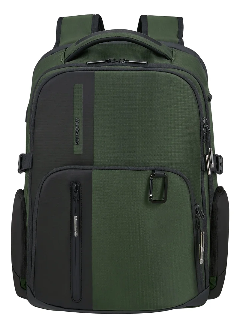 Samsonite Biz2Go 15.6" DayTrip Laptop Backpack, Polyester, Earth Green|Bottle Holder|Adjustable Strap|RPET|Tablet Compartment|Ergo Back - 2 Years International Warranty