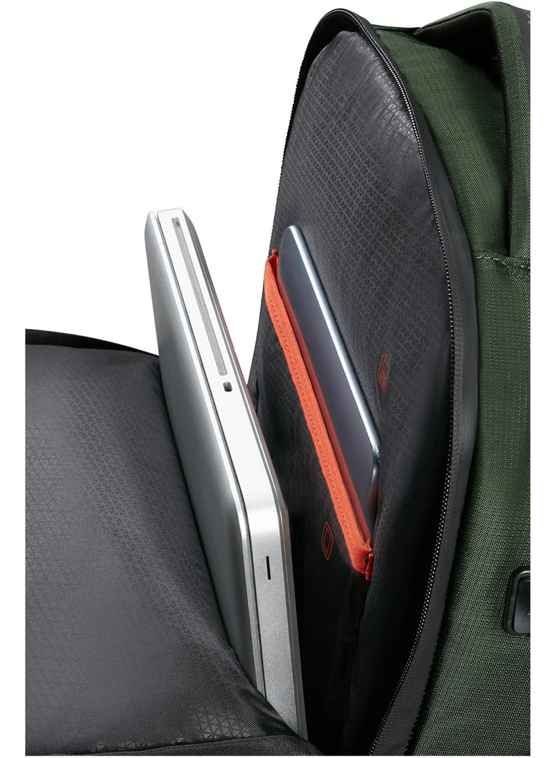 Samsonite  Biz2Go 15.6" DayTrip Laptop Backpack, Polyester, Earth Green|Bottle Holder|Adjustable Strap|RPET|Tablet Compartment|Ergo Back - 2 Years International Warranty  | Best Price UAE