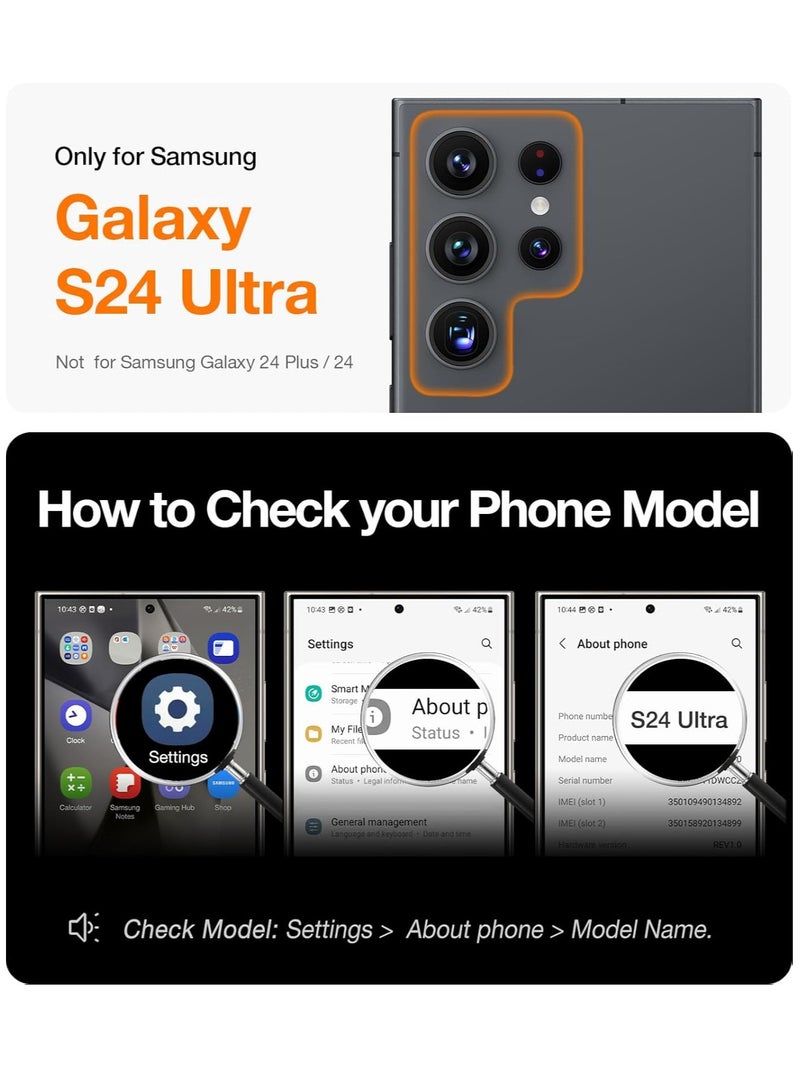 Samsung Galaxy S24 Ultra Case Cover Magnetic Support Wireless Charging Case Anti-Scratch Shockproof Full  Camera Protection Cover for Samsung Galaxy S24 Ultra 6.8-inch - Image 2