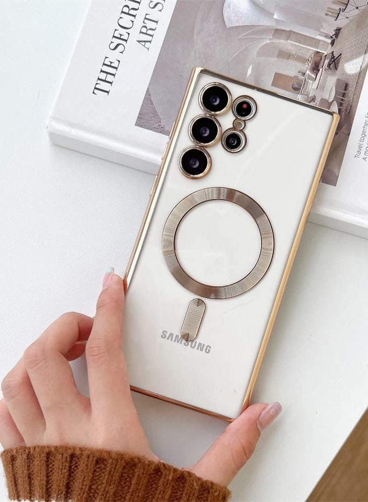 Samsung Galaxy S24 Ultra Case Cover Magnetic Support Wireless Charging Case Anti-Scratch Shockproof Full  Camera Protection Cover for Samsung Galaxy S24 Ultra 6.8-inch - Image 3