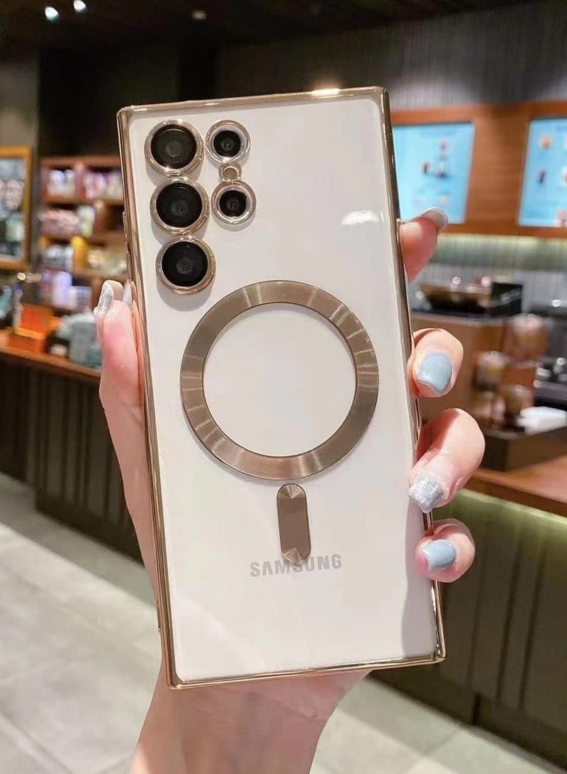 Samsung Galaxy S24 Ultra Case Cover Magnetic Support Wireless Charging Case Anti-Scratch Shockproof Full  Camera Protection Cover for Samsung Galaxy S24 Ultra 6.8-inch - Image 1