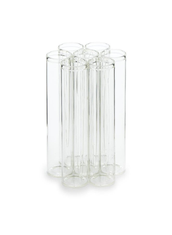 Two's Company Connected Tube Flower Vase, 4-Inch, Glass, Clear, Set of 7 - Image 2