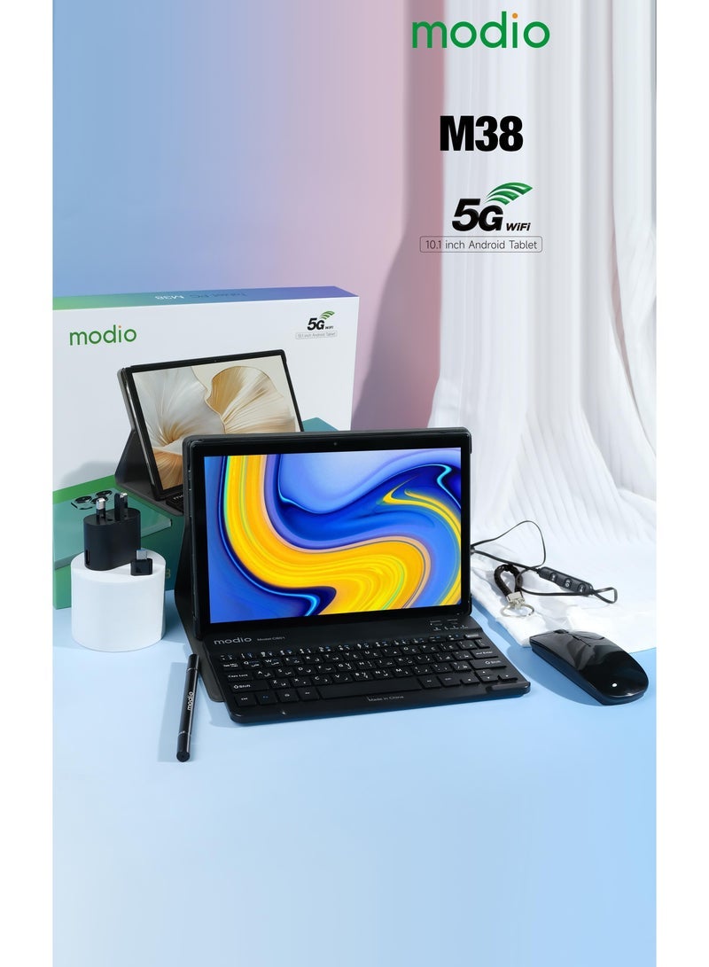 modio M38 5G Tablet with Detachable Keyboard, 10.1-inch HD Display, Massive 512GB ROM and 8GB RAM for Smooth Multitasking, Dual SIM and WiFi Connectivity, Powerful 8000mAh Battery for All-Day Use, Sleek Silver Design – Ideal for Work, Study, and Entertainment  - Image 4