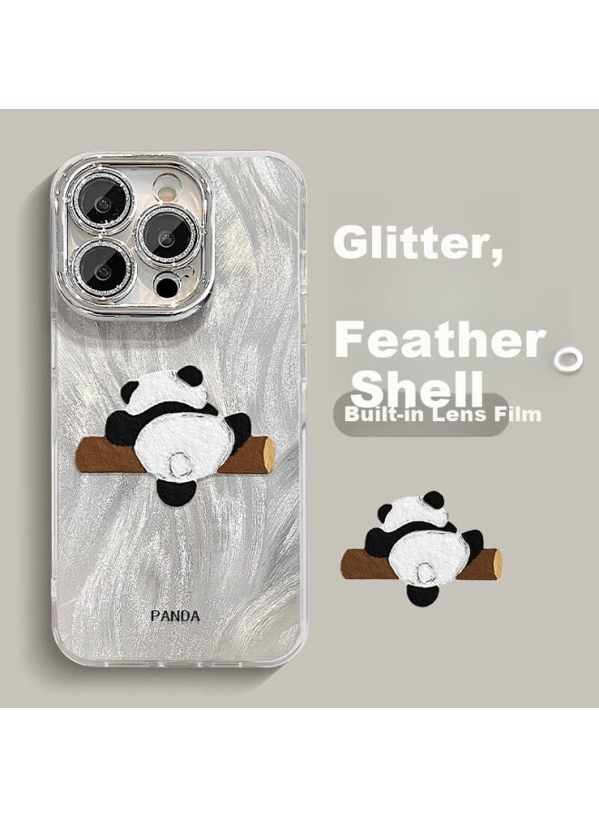 Zitai Acrylic Full Cover Anti-Fall Case For Apple 15 Phone Case Iphone 15 Protective Case For Men And Women Couples [Climbing Panda - Built-In Lens Film] - Image 1