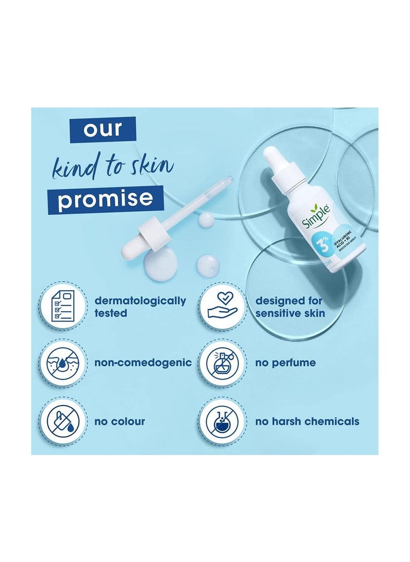 simple - Booster Serum 3% Hyaluronic Acid + Vit B5,For Deep Hydration and Instantly Visible Results,For All Skin Types,30ml - Image 1