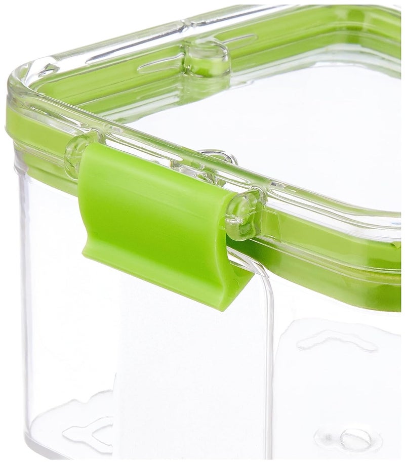 Floraware Food Safe Modular Plastic Square Airtight Containers Stackable container Storage Jar with Lid Pack of 8 400ml Green - Image 5