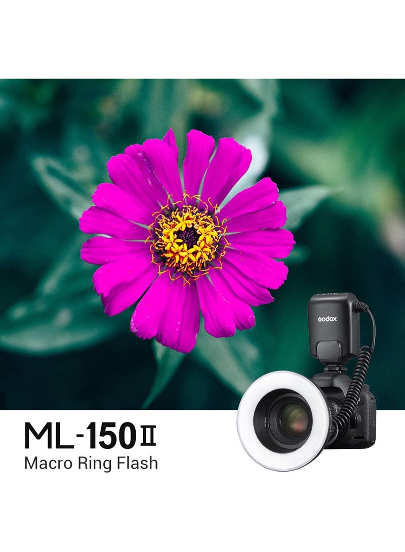 Godox ML150II Macro Ring Flash on Camera Ring Flash Light GN12 CCT 5800K±200K for Fuji, for Canon, for Nikon, for Sony, for Olympus Camera - Image 4
