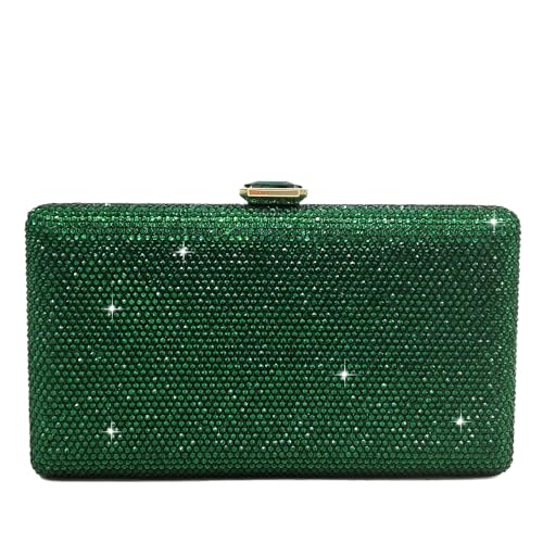 Boutique De FGG بوتيك دي إف جي جيreen كريستال حقائب سهرة للنساء حفلات رسمية صندوق كلتش زفاف حقائب يد برايدال كلتش محفظة, ميني - Image 1