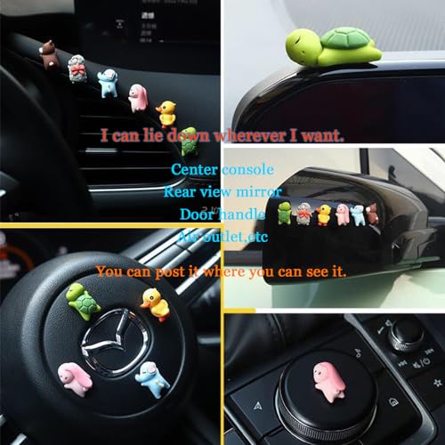 AnWorlet 6 Cute Interior Decorations for Mirrors, Dashboard, Center Console, Stick Anywhere, Fun Gift - Image 2