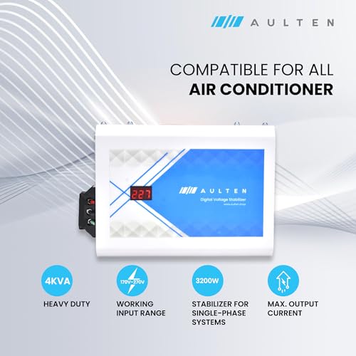 AULTEN Digital Voltage Stabilizer for All Inverter and Non Inverter AC Upto 1.5 Ton AC 4 KVA 3200W 170V-270V AD061 (White) | 3 Year Warranty - Image 3