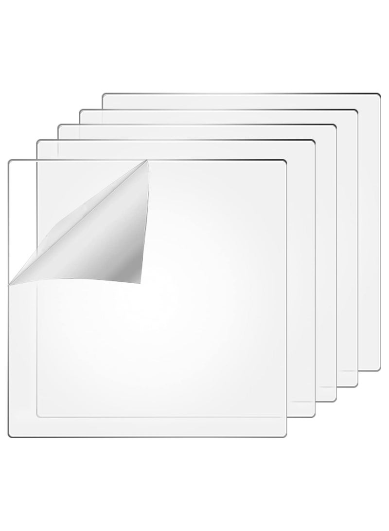 تي بي جي بي الواح اكريليك بلاستيكية شفافة بسمك 2 ملم مقاس 5 × 5 انش، لافتات مربعة اكريليك شفافة للحرف اليدوية ومستلزمات الرسم (8 قطع) - Image 1