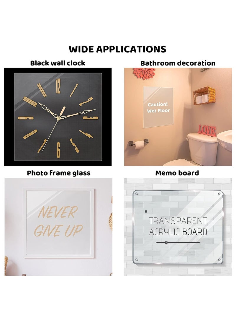 تي بي جي بي الواح اكريليك بلاستيكية شفافة بسمك 2 ملم مقاس 5 × 5 انش، لافتات مربعة اكريليك شفافة للحرف اليدوية ومستلزمات الرسم (8 قطع) - Image 3