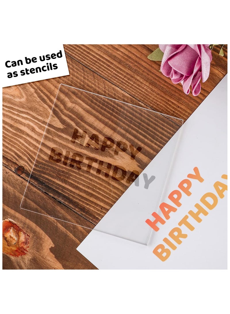 تي بي جي بي الواح اكريليك بلاستيكية شفافة بسمك 2 ملم مقاس 5 × 5 انش، لافتات مربعة اكريليك شفافة للحرف اليدوية ومستلزمات الرسم (8 قطع) - Image 5