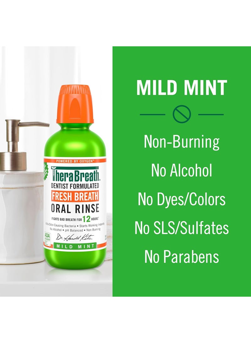 TheraBreath TheraBreath Fresh Breath Mouthwash Mild Mint Flavor AlcoholFree 16 Fl Oz 2Pack  - Image 4