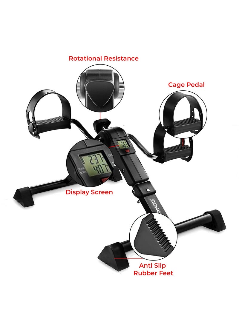Sparnod Fitness - SMB-100_B Series Mini Cycle Pedal Exerciser With Adjustable Resistance And Digital Display - Suitable For Light Exercise Of Legs & Arms, And Physiotherapy At Home - Image 1