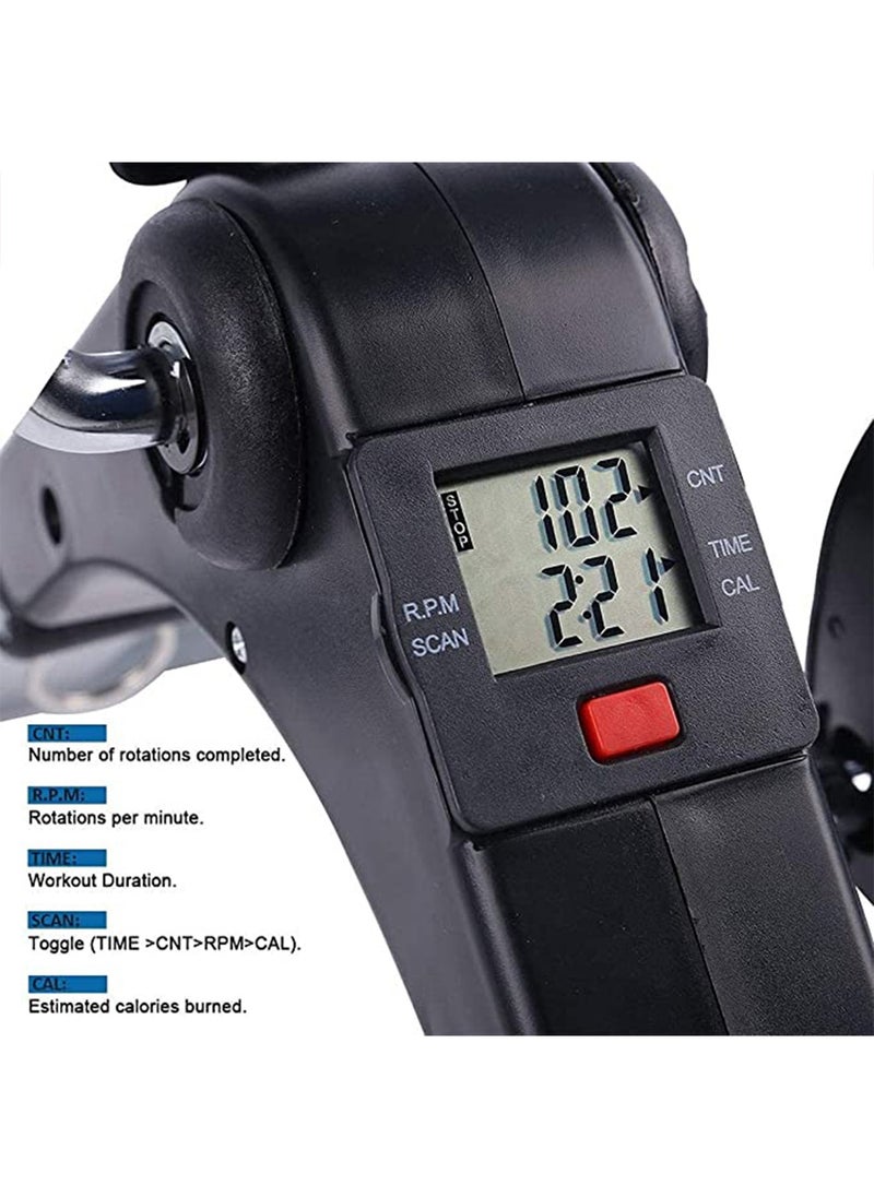 Sparnod Fitness - SMB-100_B Series Mini Cycle Pedal Exerciser With Adjustable Resistance And Digital Display - Suitable For Light Exercise Of Legs & Arms, And Physiotherapy At Home - Image 1