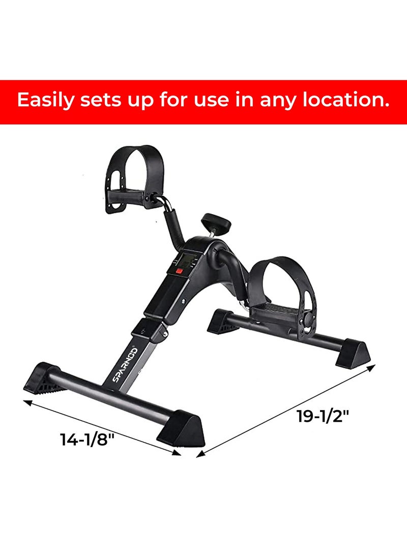Sparnod Fitness - SMB-100_B Series Mini Cycle Pedal Exerciser With Adjustable Resistance And Digital Display - Suitable For Light Exercise Of Legs & Arms, And Physiotherapy At Home - Image 1