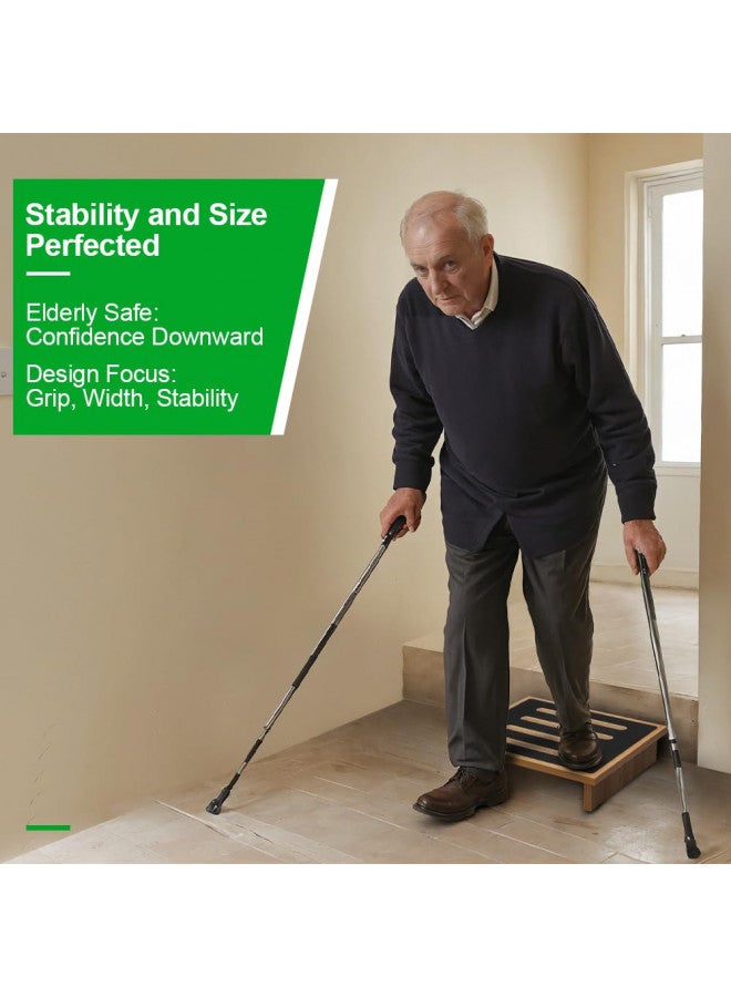 StrongTek One Step Stool for Adults with Non-Slip Rubber Stepping Surface, Portable Single Wooden Riser, 440 lb. Load Capacity for Kitchen, Bathroom, or Bedside, Kid and Senior Support - Image 4