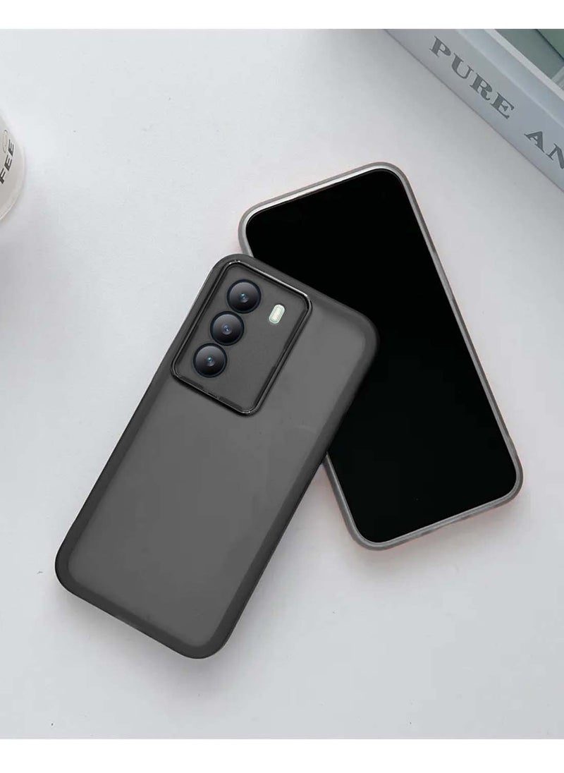 Wtech Infinix Hot 50 4G 2024 Soft Transparent TPU Silicone Ultra Thin Phone Stylish Electroplated Camera Border Back Case Cover - Black  - Image 2