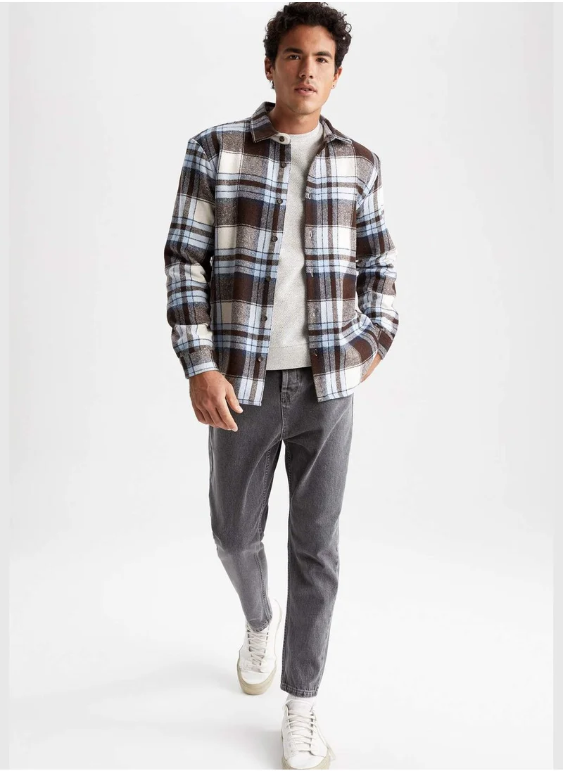 DeFacto Regular Fit Long Sleeve Check Print Shacket