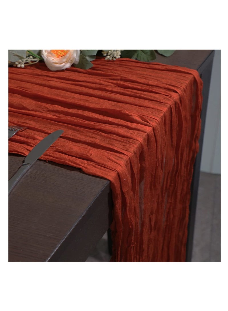 Translucent Table Runner Chessian Tablecloth for Wedding Reception Bridal Shower Party Decoration Table Centerpiece 90400CM  - Image 5