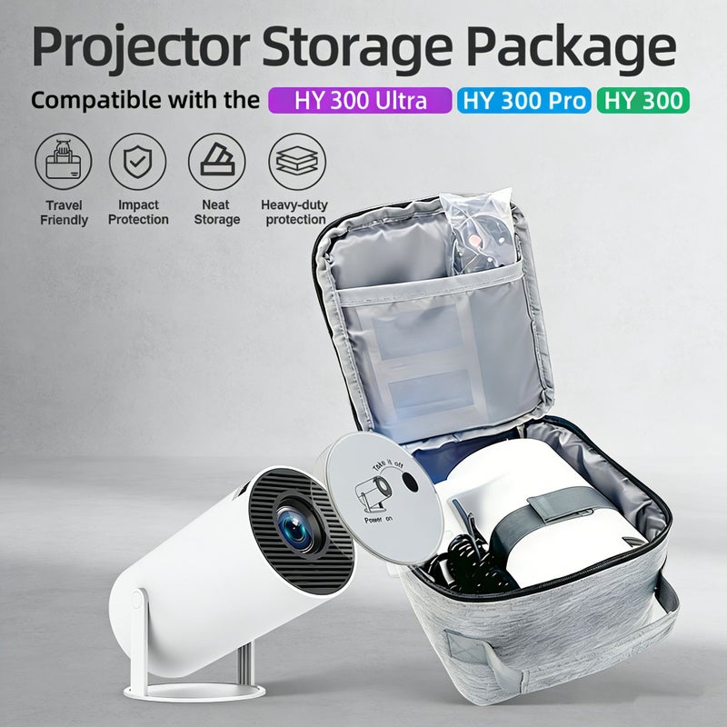 HY300 Pro Projector Storage Bag With Accessory Pockets Portable Case Compatible With Most Mini Projectors Includes Lens Cap - Image 5