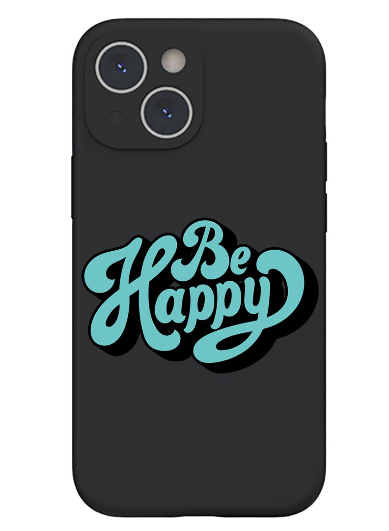 Theodor Protective Slim Fit Case Liquid Silicone Cover with Full Body Protection Anti-Scratch Shockproof Case For iPhone 14 Black  - Funky-01 - Image 1