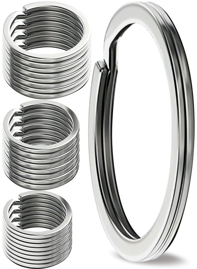 GABOX 12 Pcs Medical-Grade 316L Stainless Steel Key Rings, Ideal for Marine Enthusiasts Pet Accessories Dog Tag Home Car Keys DIY Craft Attachment (316LSS 25mm/30mm/35mm each 4pcs) - Image 1