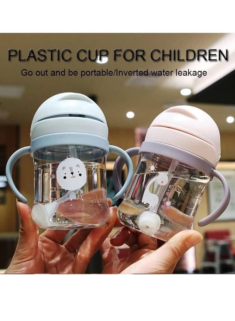 Gonice Sippy Cups for Toddlers 250ML, Weighted Straw Cup with Graduated Handle Water Bottle Drop-resistant Cup Handles for Baby and Toddlers 6 months up(Blue) - Image 5