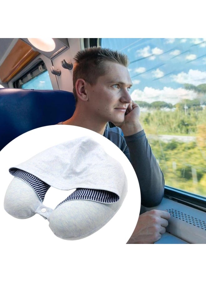 TYCOM Travel Pillows Neck Pillow for Travel U Shape Neck Support Comfortable and Breathable Cover Airplane Travel Kit with Eye Masks Earplugs and Luxury Bag Light Blue  - Image 5