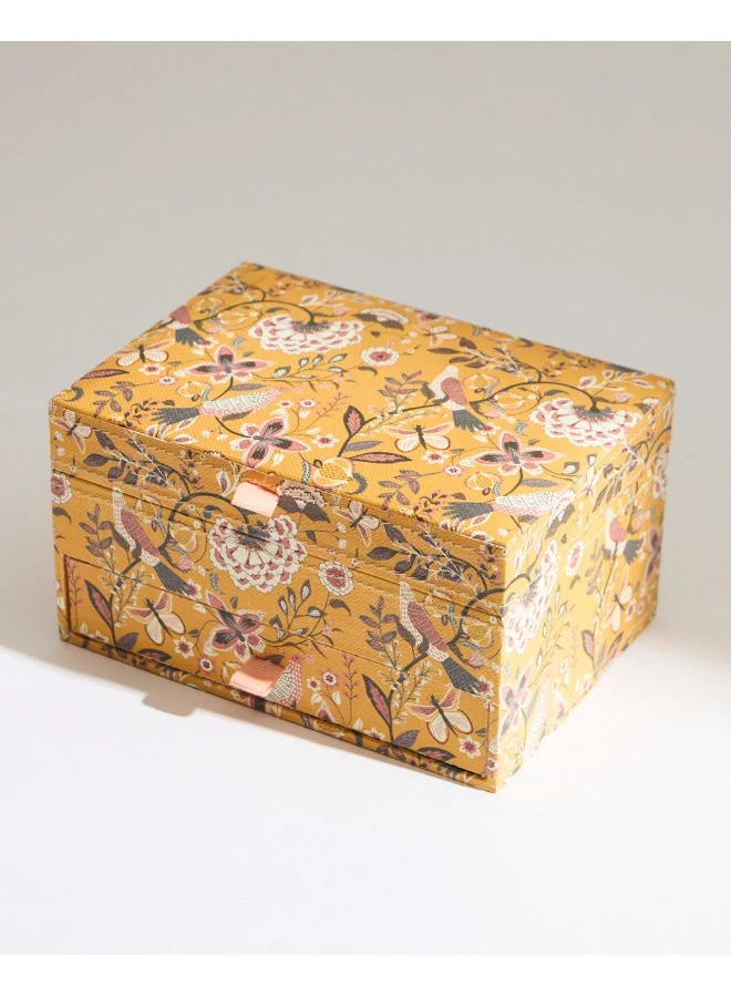 Chumbak Jewellery Organiser | Bahaar Collection | Mustard Storage box