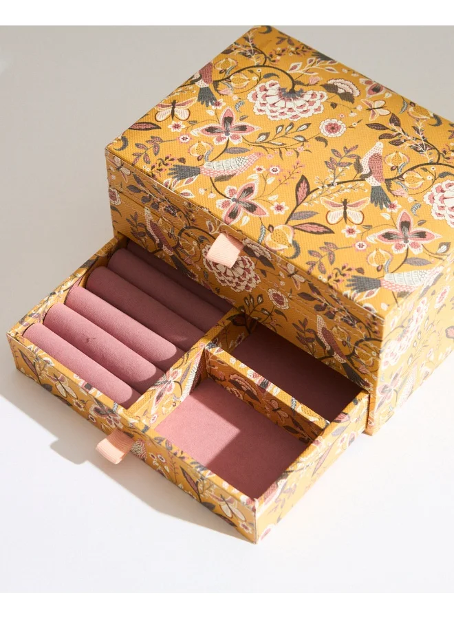 Chumbak Jewellery Organiser | Bahaar Collection | Mustard Storage box