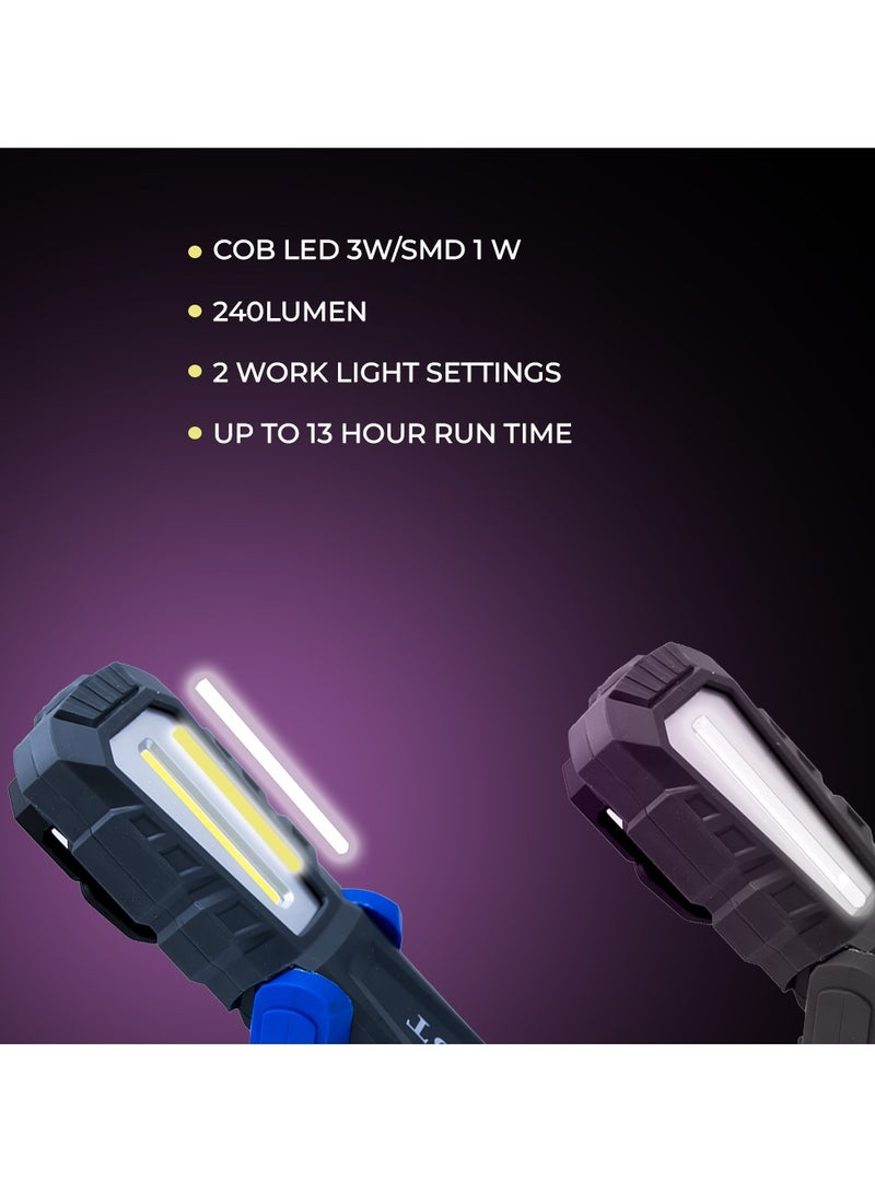 توبيز أضواء فحص مصباح ورشة عمل COB LED الجديدة من توبي مع خطاف وحامل مغناطيسي مصباح تخييم LED مزدوج الطاقة للتخييم في ورشة إصلاح السيارات (T19) - Image 3