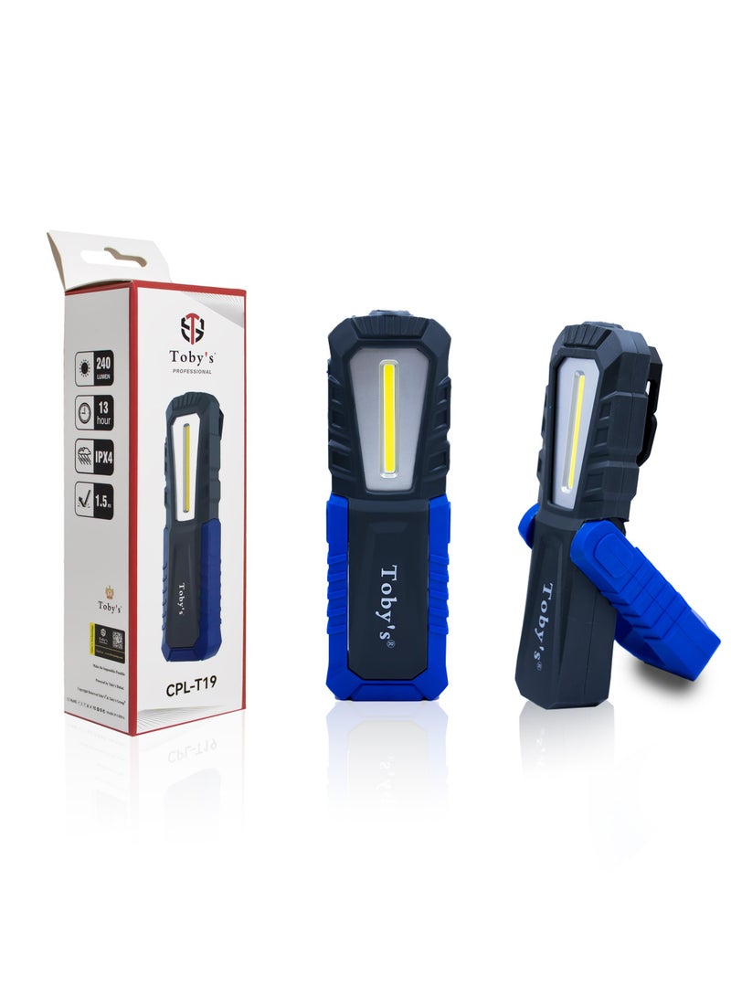 توبيز أضواء فحص مصباح ورشة عمل COB LED الجديدة من توبي مع خطاف وحامل مغناطيسي مصباح تخييم LED مزدوج الطاقة للتخييم في ورشة إصلاح السيارات (T19) - Image 1