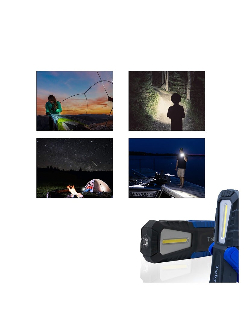 توبيز أضواء فحص مصباح ورشة عمل COB LED الجديدة من توبي مع خطاف وحامل مغناطيسي مصباح تخييم LED مزدوج الطاقة للتخييم في ورشة إصلاح السيارات (T19) - Image 5