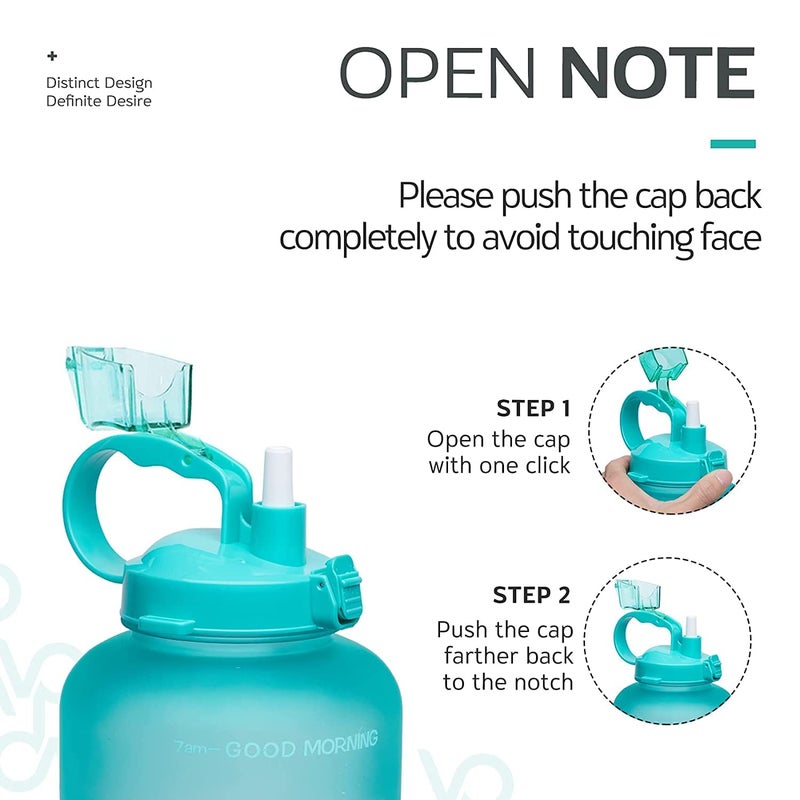 Boriva Sports Water Bottles with Time Marker Straw Unbreakable Shaker with Portable Wide MouthTravel Bottle with You Drink Enough Water Daily for Gym 2 Liter 1 Piece Multicolor Plastic - Image 4