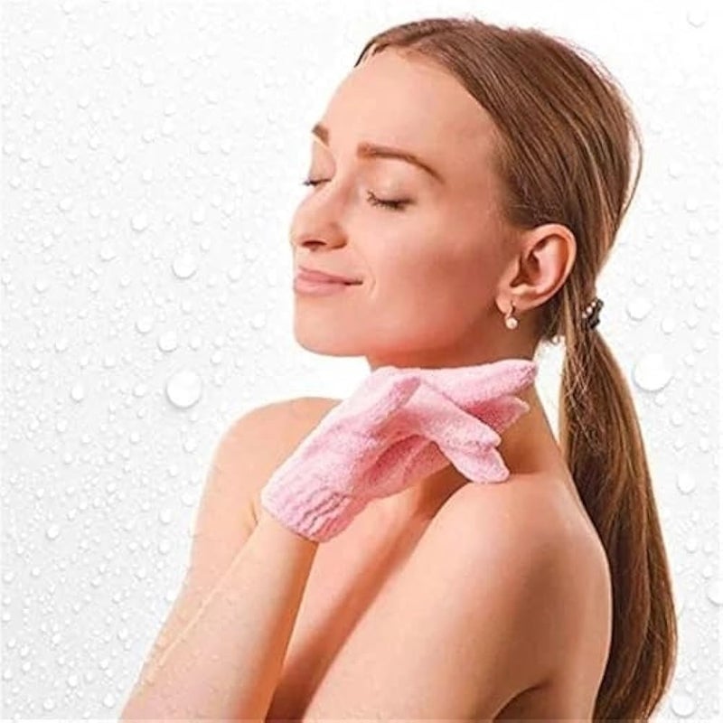 Exfoliating Gloves - Bamboo Exfoliating Gloves for Shower - Shower Loofah - Body Scrub for Bathroom - Removes Ingrown Hair and Dead Skin - Multicolor - Image 4