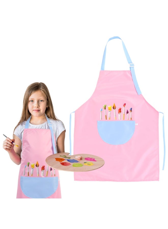 1 Pack Kids Waterproof Art Apron with Pockets, Adjustable Children Painting Apron for Baking, Crafting, Gardening and Grilling Activities - Image 1