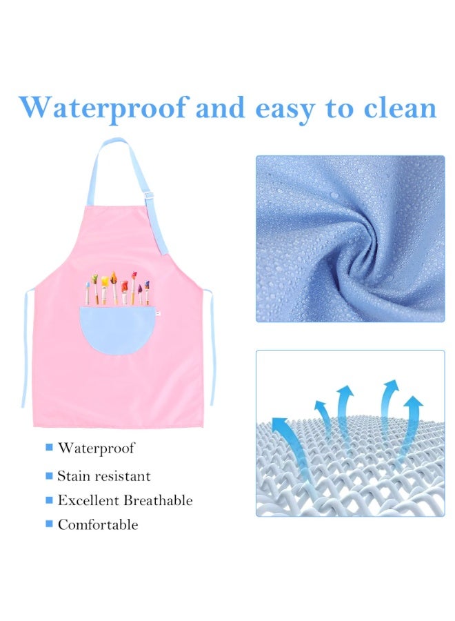 1 Pack Kids Waterproof Art Apron with Pockets, Adjustable Children Painting Apron for Baking, Crafting, Gardening and Grilling Activities - Image 3