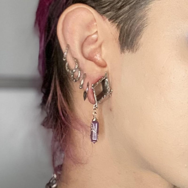 ERKUOO 2PCS Gauges For Ears Rhombic Crystal Dangle Ear Tunnels Plugs Flesh Earrings Expander Stretcher Expander Piercing Jewelry 00g(10mm) - Image 5