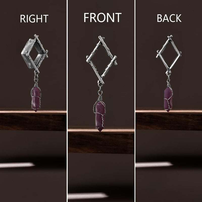 ERKUOO 2PCS Gauges For Ears Rhombic Crystal Dangle Ear Tunnels Plugs Flesh Earrings Expander Stretcher Expander Piercing Jewelry 00g(10mm) - Image 3