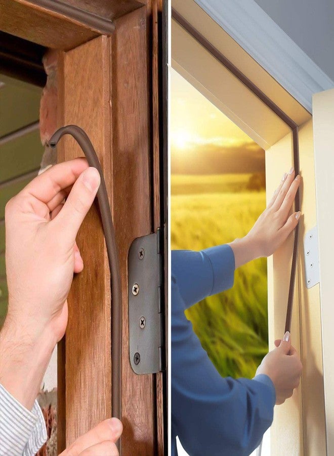 PUHBRHY Weather Stripping Door Seal Strip Weatherstrip Front Window Frame Foam Adhesive Rubber Soundproof Insulation Waterproof Dust-Proof Anti-Collision D-Shape - Image 3