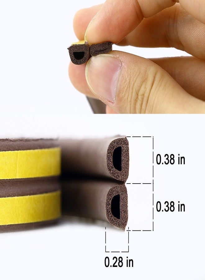 PUHBRHY Weather Stripping Door Seal Strip Weatherstrip Front Window Frame Foam Adhesive Rubber Soundproof Insulation Waterproof Dust-Proof Anti-Collision D-Shape - Image 2