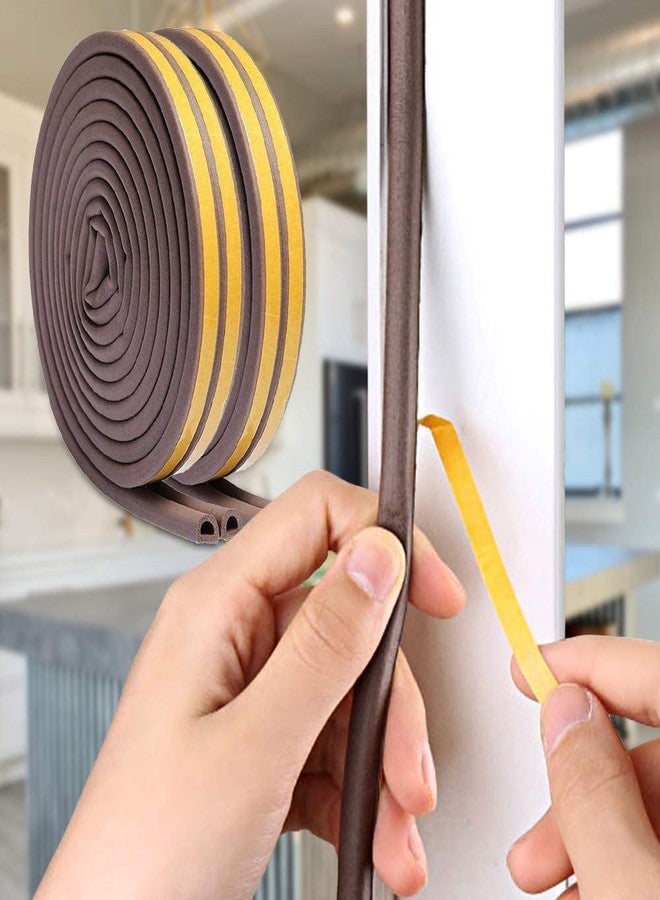 PUHBRHY Weather Stripping Door Seal Strip Weatherstrip Front Window Frame Foam Adhesive Rubber Soundproof Insulation Waterproof Dust-Proof Anti-Collision D-Shape - Image 1