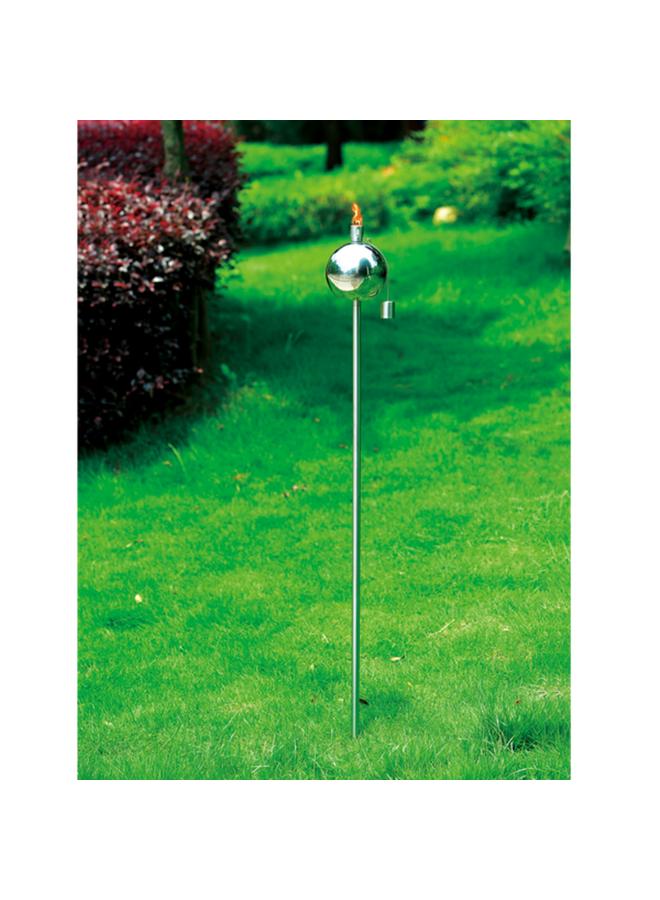 شعلة حديقة كروية من الفولاذ المقاوم للصدأ فضية 115 سم GF-107