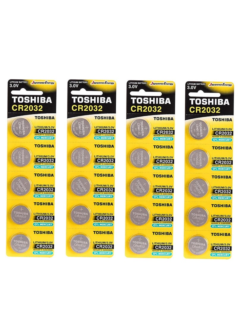Toshiba TOSHIBA CR2032 20 pcs Lithium Coin Cell Battery 3.0V 