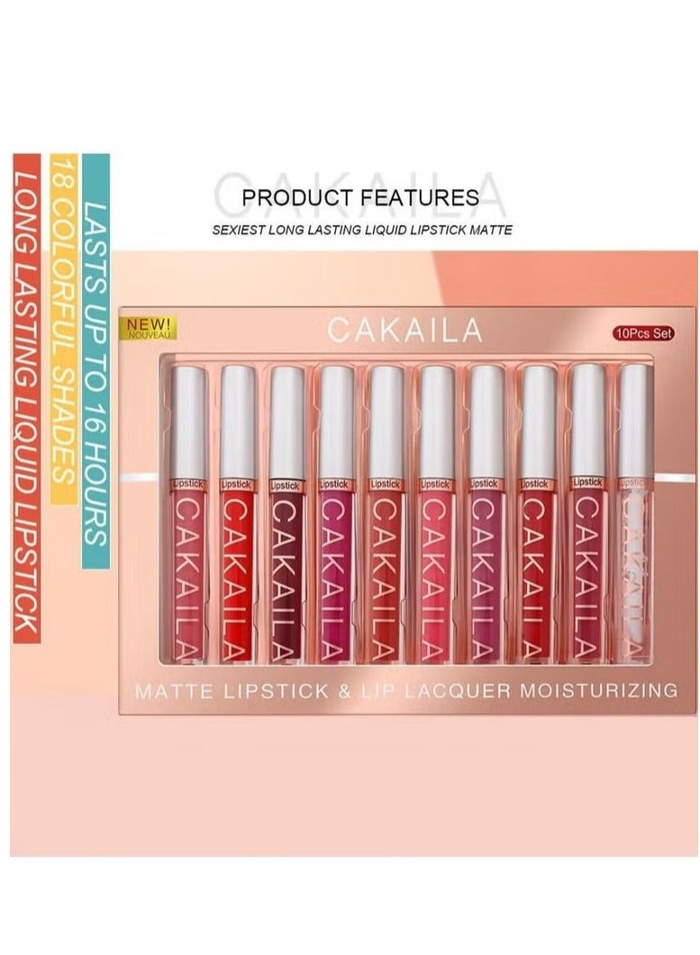 CAKAILA 10Pcs Matte Liquid Lipstick Set Contains Smooth Lip Lacquer for Women - Image 5