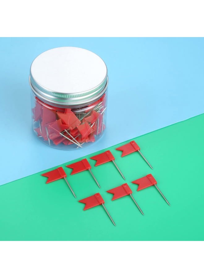 Yetaha 100pcs Red Flag Push Pins Nail Thumb Tack Cork Board Map Drawing Pins For Notice Cork Board World Map Red - Image 5